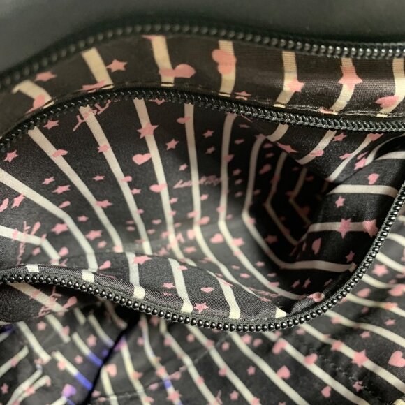 BETSEY JOHNSON Ballet Pink Quilted Heart Polka Dot Striped Sides Handbag Tote - Picture 10 of 10